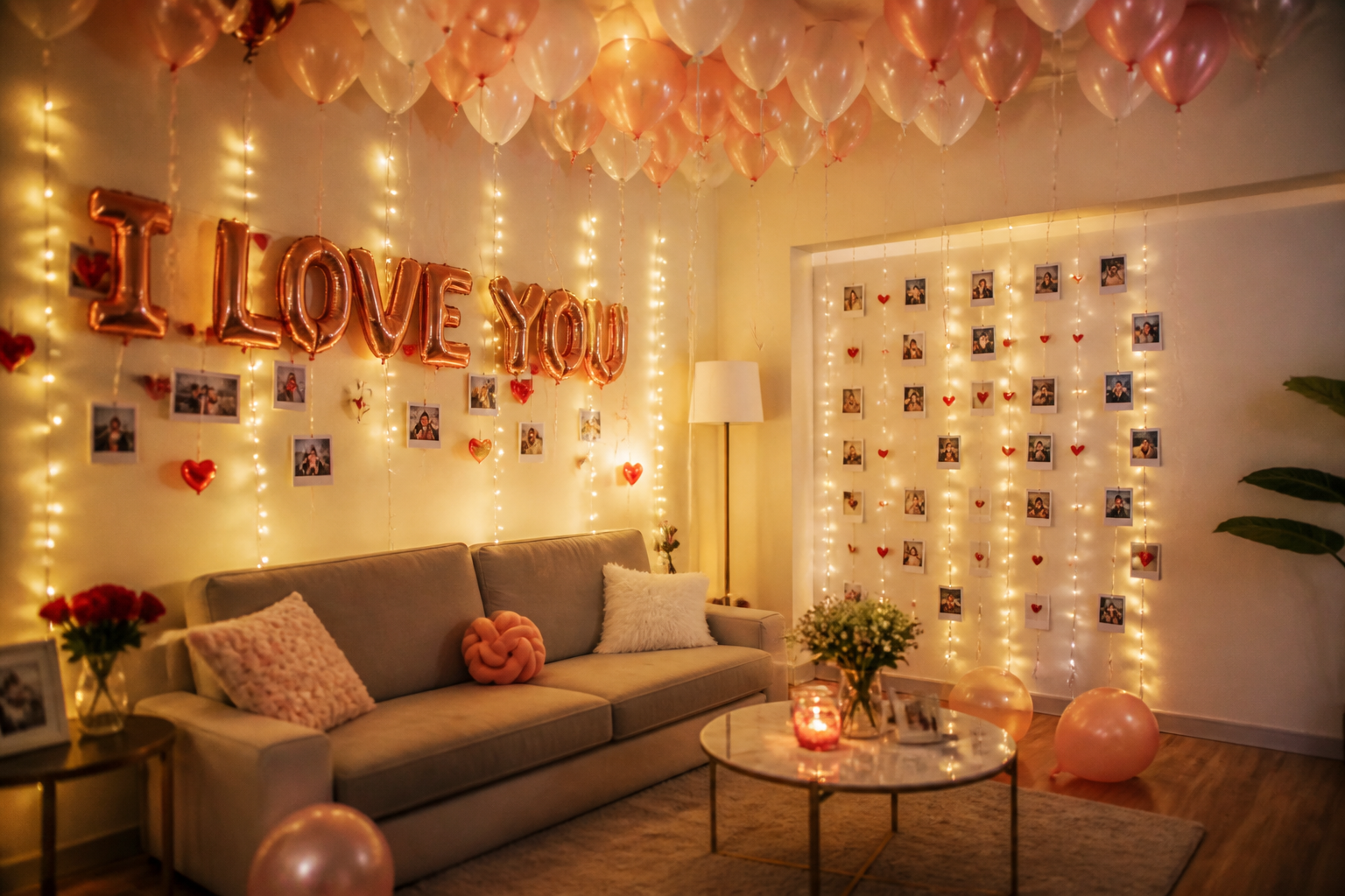 White Pastel Anniversary Decor