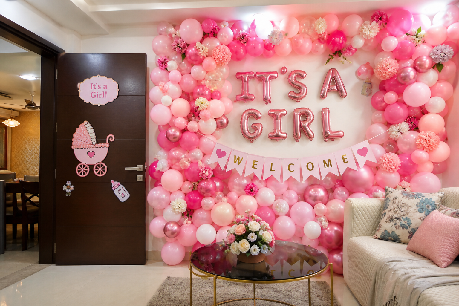 Surprise Baby Girl Arrival Decor